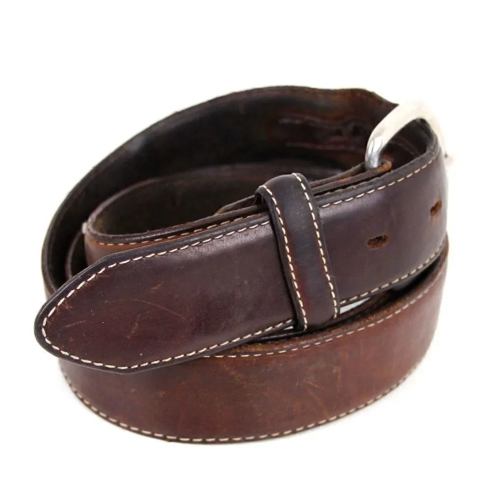 Vintage BROWN GENUINE LEATHER 1 3/8